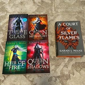 Throne of Glass (first four books) + A Court of Silver Flames
